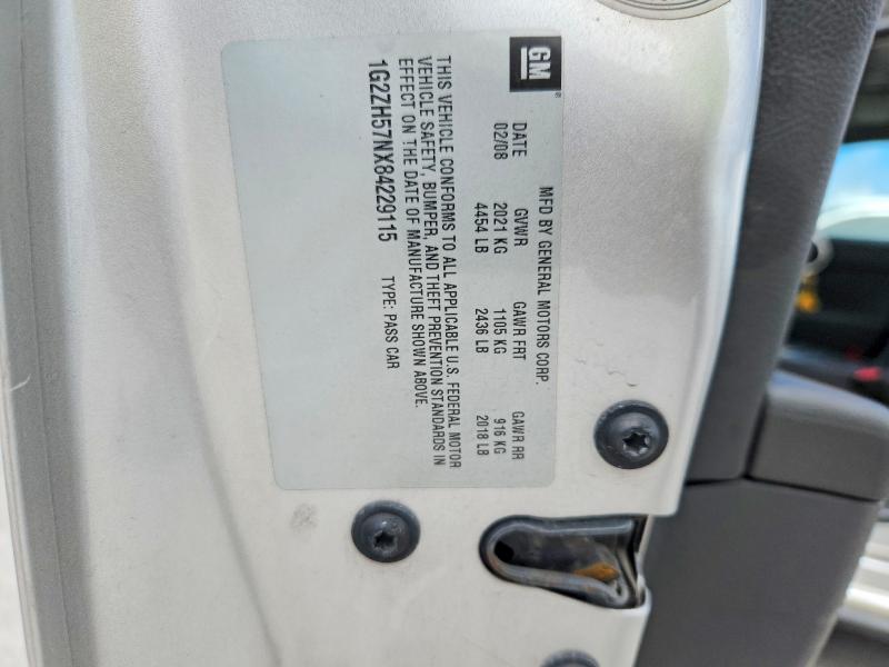 56531376 :رقم المزاد ، 1G2ZH57NX84229115 vin ، 2008 Pontiac G6 مزاد بيع