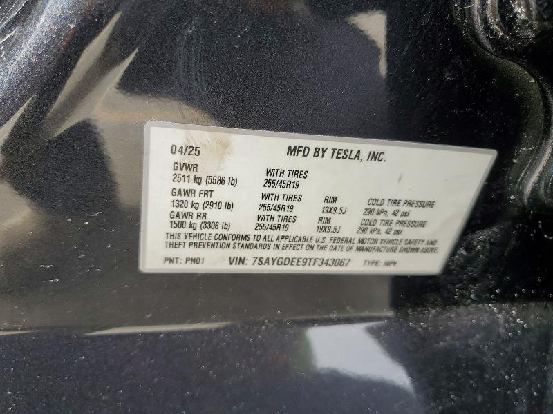 Продаж на аукціоні авто 2026 Tesla Model Y, vin: 7SAYGDEE9TF343067, номер лоту: 55910006
