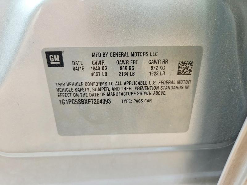 Продаж на аукціоні авто 2015 Chevrolet Cruze, vin: 1G1PC5SBXF7264093, номер лоту: 55138926
