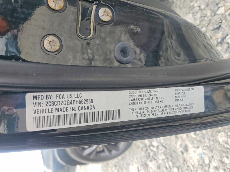 2023 Dodge Challenger მანქანა იყიდება აუქციონზე, vin: 2C3CDZGG4PH662988, აუქციონის ნომერი: 57718286