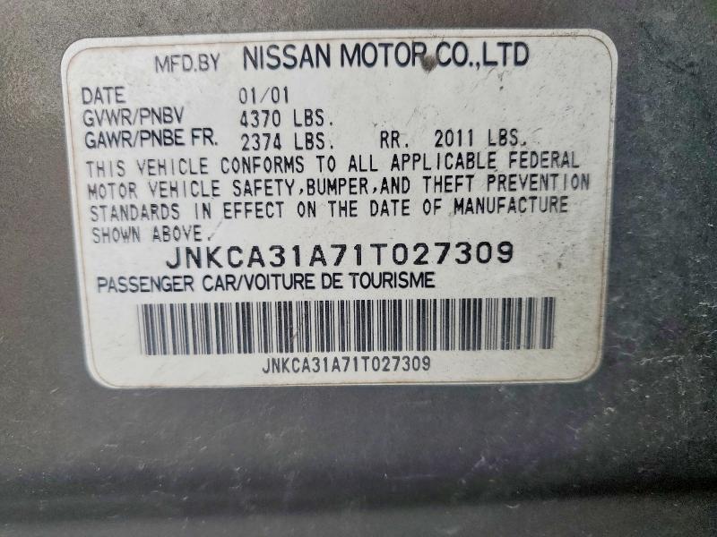 2001 Infiniti I30 მანქანა იყიდება აუქციონზე, vin: JNKCA31A71T027309, აუქციონის ნომერი: 58568926