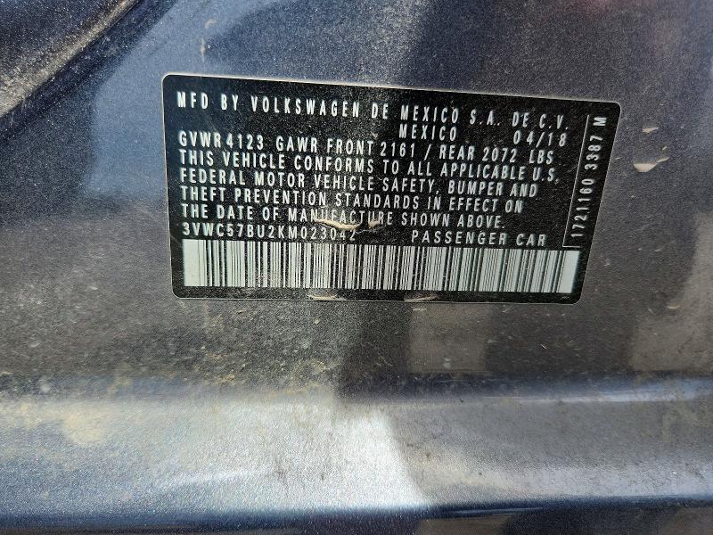 Aukcja sprzedaży 2019 Volkswagen Jetta, vin: 3VWC57BU2KM023042, numer aukcji: 56519836