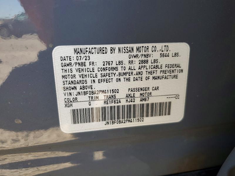 2023 Nissan Ariya მანქანა იყიდება აუქციონზე, vin: JN1BF0BA2PM411502, აუქციონის ნომერი: 59300066