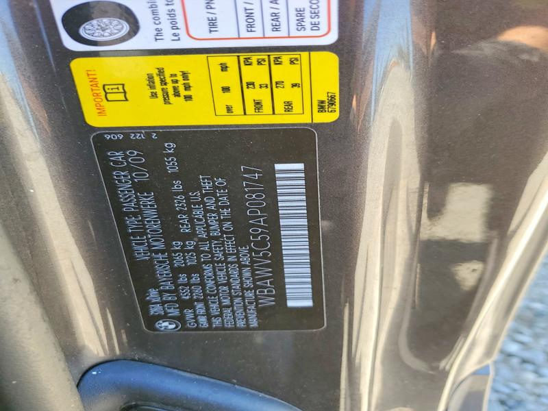Продажа на аукционе авто 2010 Bmw 328, vin: WBAWV5C59AP081747, номер лота: 57258306