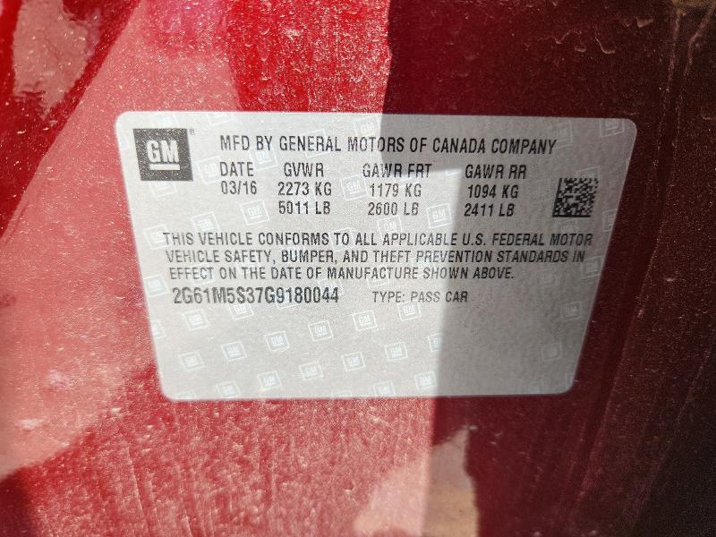 56023886 :رقم المزاد ، 2G61M5S37G9180044 vin ، 2016 Cadillac Xts مزاد بيع