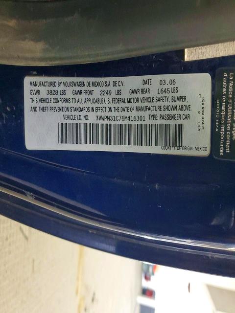 Продажа на аукционе авто 2006 Volkswagen New Beetle, vin: 3VWPW31C76M416301, номер лота: 56498596