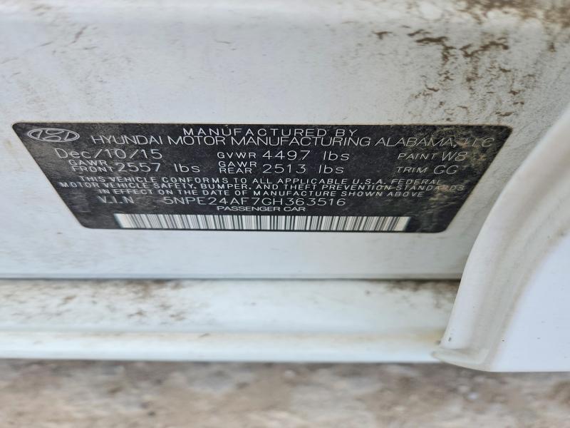 Aukcja sprzedaży 2016 Hyundai Sonata, vin: 5NPE24AF7GH363516, numer aukcji: 56833766