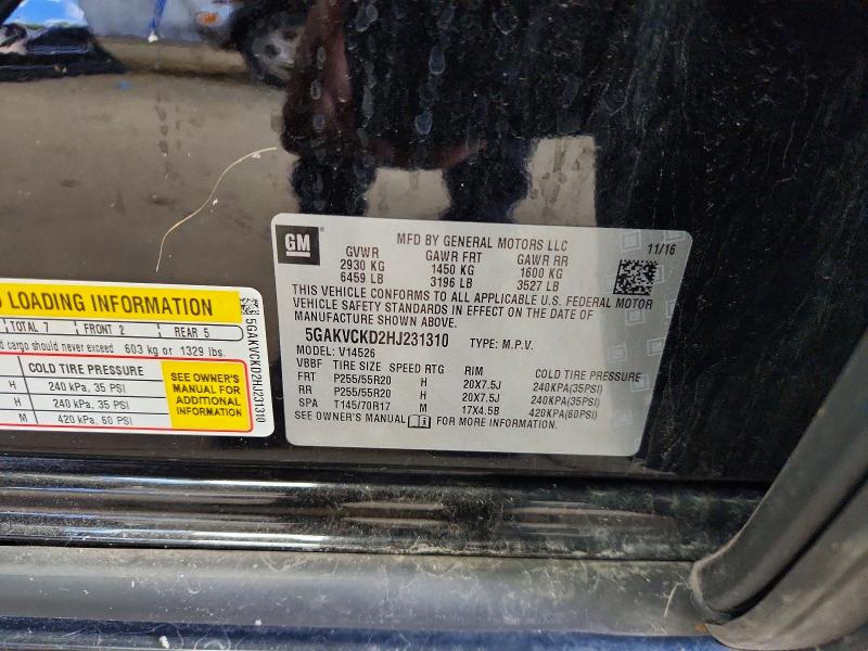 Aukcja sprzedaży 2017 Buick Enclave, vin: 5GAKVCKD2HJ231310, numer aukcji: 57206266