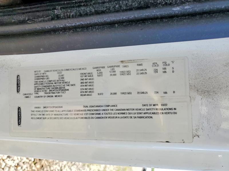 2023 Freightliner Cascadia 116 მანქანა იყიდება აუქციონზე, vin: 3AKJHTDV2PSNS0646, აუქციონის ნომერი: 55598586