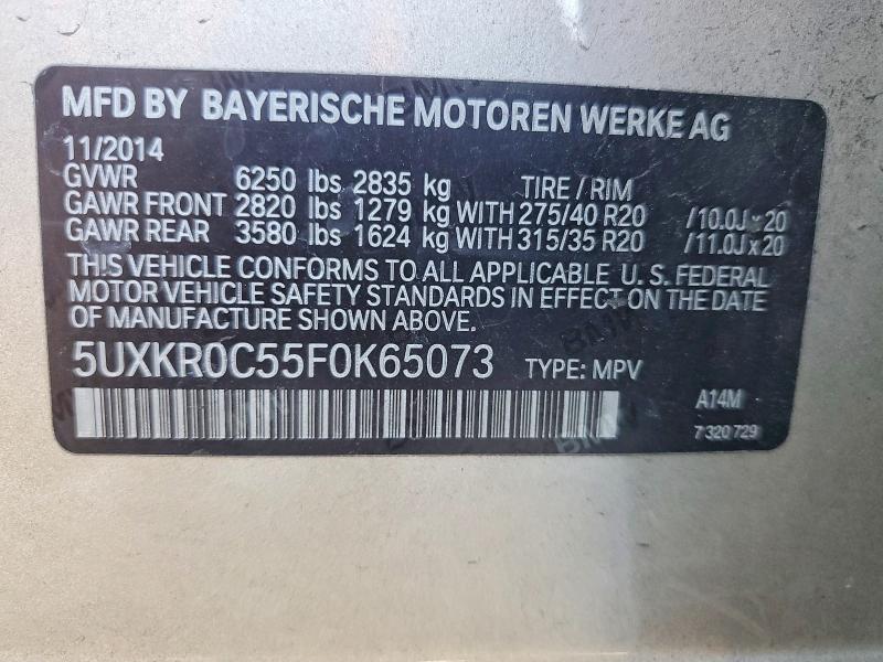 Продажа на аукционе авто 2015 Bmw X5, vin: 5UXKR0C55F0K65073, номер лота: 56902096