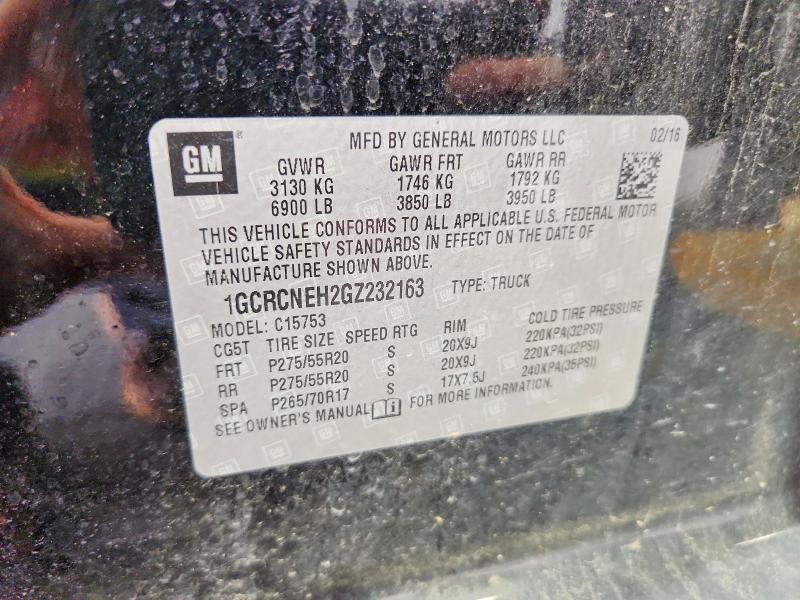Продажа на аукционе авто 2016 Chevrolet Silverado, vin: 1GCRCNEH2GZ232163, номер лота: 58211696