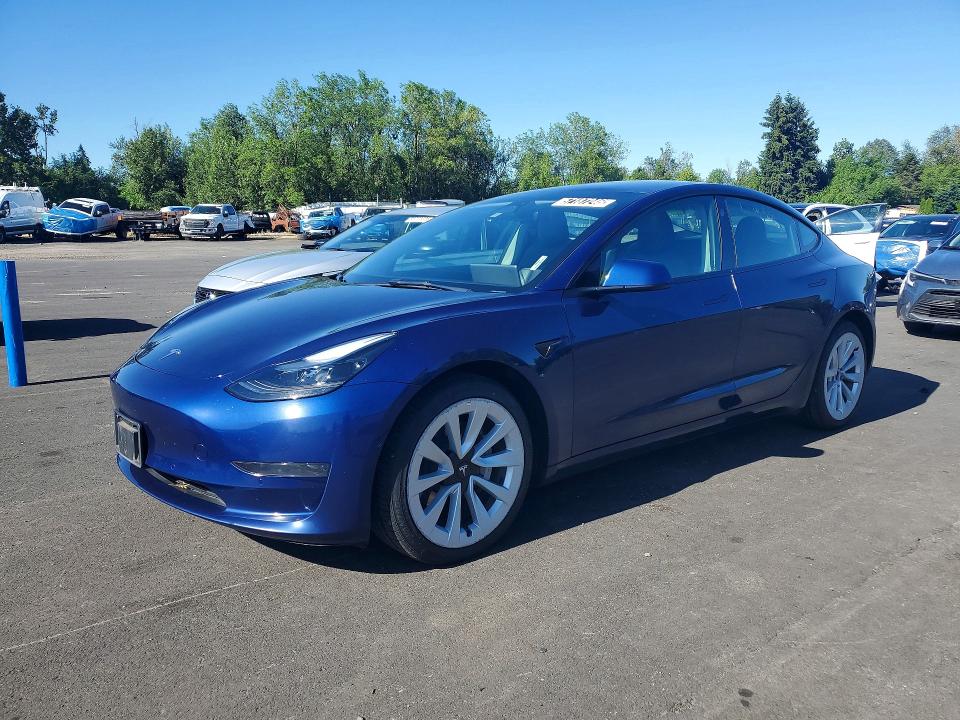 2022 Tesla Model 3 მანქანა იყიდება აუქციონზე, vin: 5YJ3E1EA4NF371905, აუქციონის ნომერი: 57187246