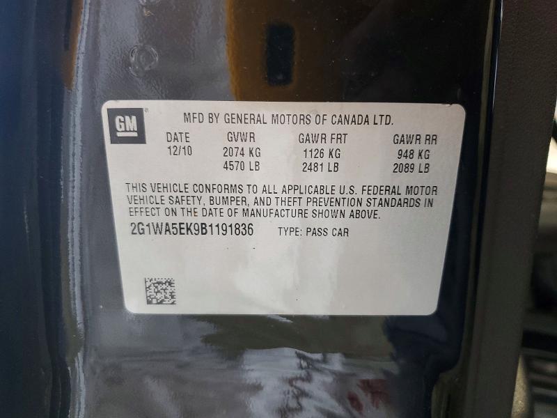 56101196 :رقم المزاد ، 2G1WA5EK9B1191836 vin ، 2011 Chevrolet Impala مزاد بيع