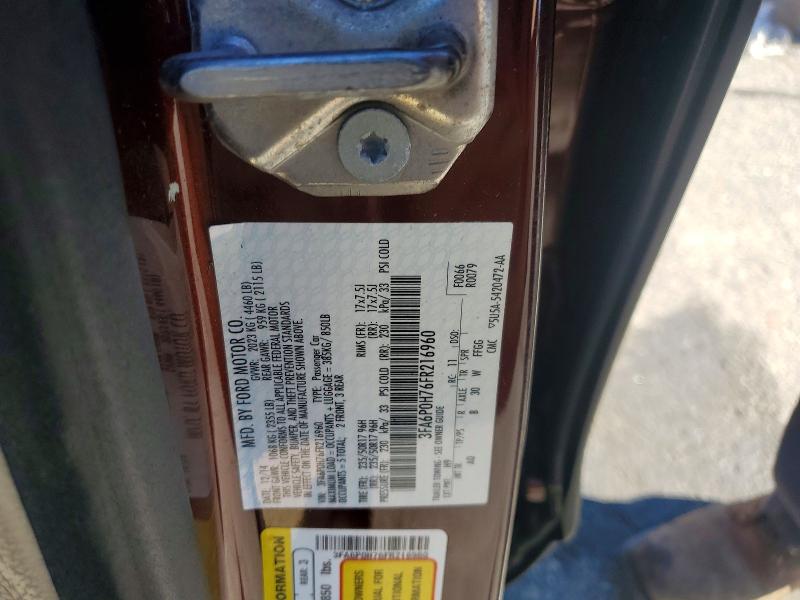 Aukcja sprzedaży 2015 Ford Fusion, vin: 3FA6P0H76FR216960, numer aukcji: 57055166
