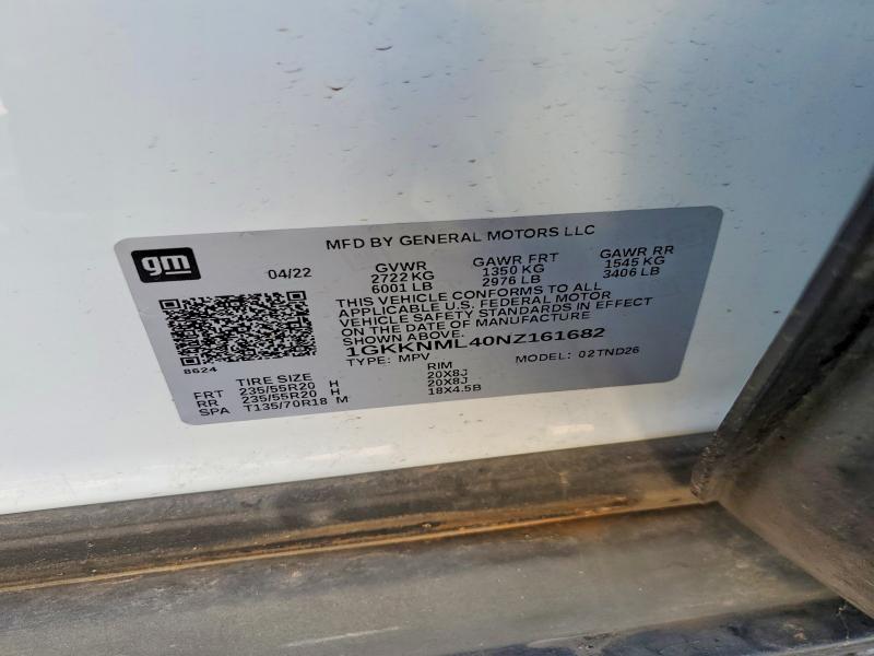 57169826 :رقم المزاد ، 1GKKNML40NZ161682 vin ، 2022 Gmc Acadia مزاد بيع
