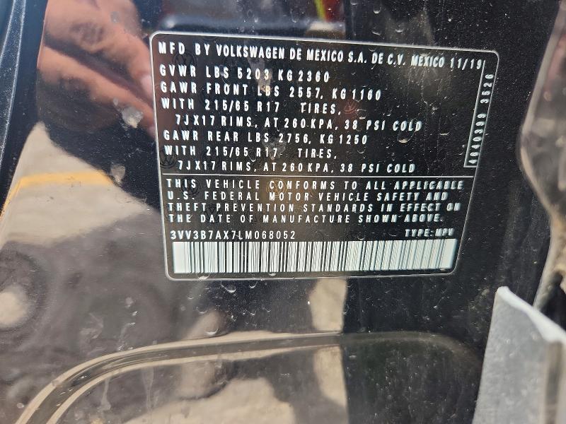 2020 Volkswagen Tiguan მანქანა იყიდება აუქციონზე, vin: 3VV3B7AX7LM068052, აუქციონის ნომერი: 52289426