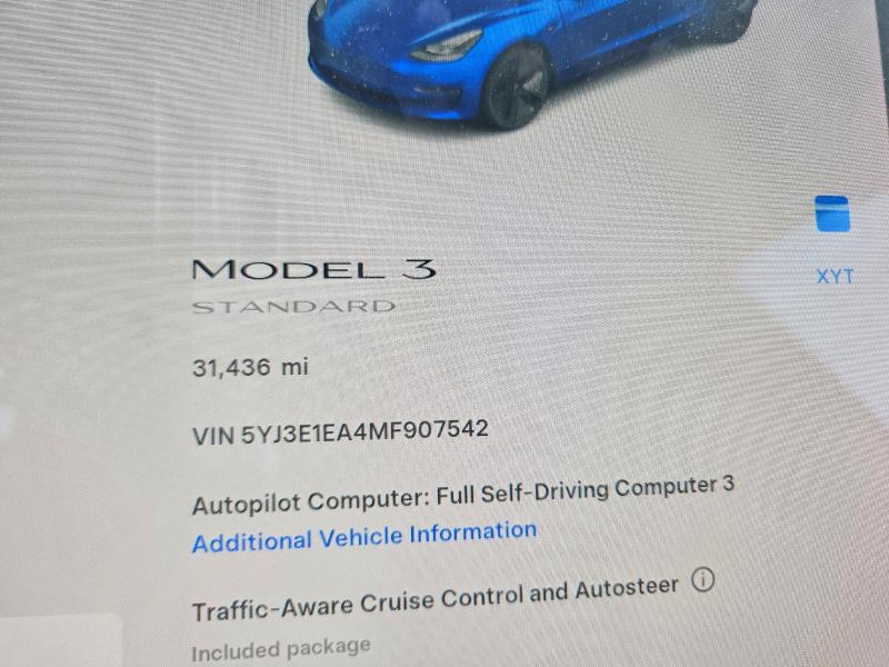 Продажа на аукционе авто 2021 Tesla Model 3, vin: 5YJ3E1EA4MF907542, номер лота: 58357046