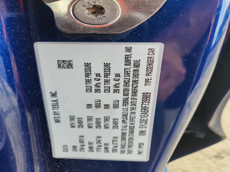 2024 Tesla Model 3 მანქანა იყიდება აუქციონზე, vin: 5YJ3E1EA6RF739989, აუქციონის ნომერი: 56954336