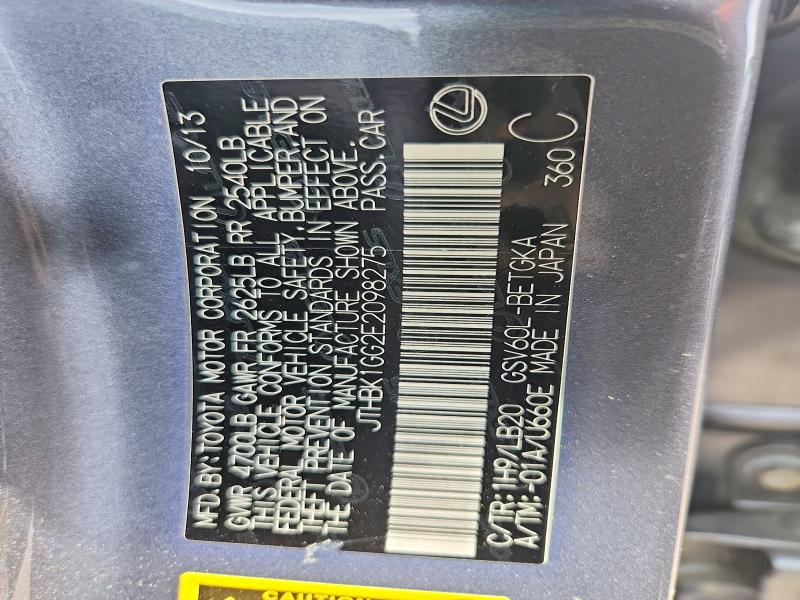 Auction sale of the 2014 Lexus Es, vin: JTHBK1GG2E2098275, lot number: 55080136