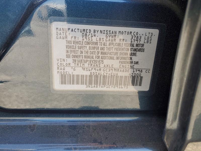 Продаж на аукціоні авто 2014 Nissan Sentra, vin: 3N1AB7AP1EY291675, номер лоту: 55637636