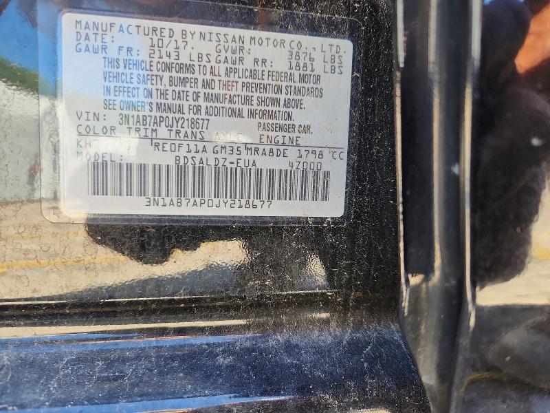 55199566 :رقم المزاد ، 3N1AB7AP0JY218677 vin ، 2018 Nissan Sentra مزاد بيع