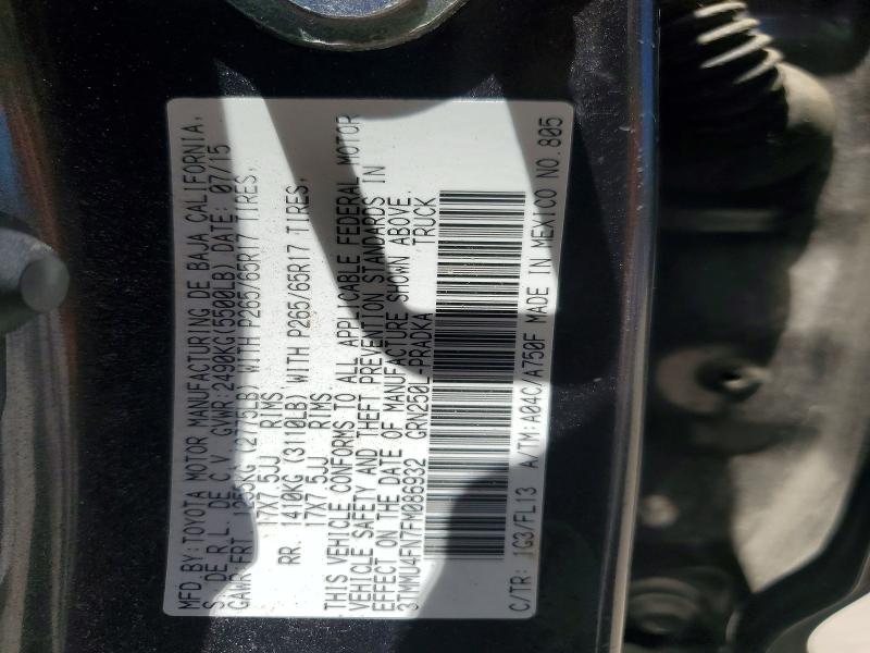 55755906 :رقم المزاد ، 3TMMU4FN7FM086932 vin ، 2015 Toyota Tacoma مزاد بيع