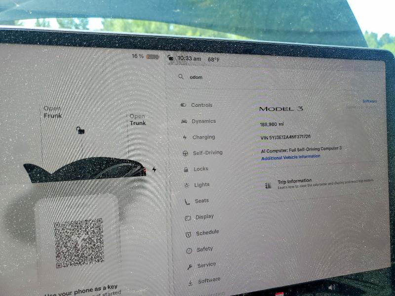 57202136 :رقم المزاد ، 5YJ3E1EA4NF371726 vin ، 2022 Tesla Model 3 مزاد بيع