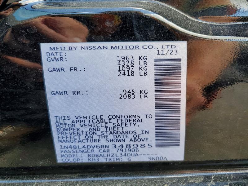 Продажа на аукционе авто 2024 Nissan Altima, vin: 1N4BL4DV6RN348985, номер лота: 54139536