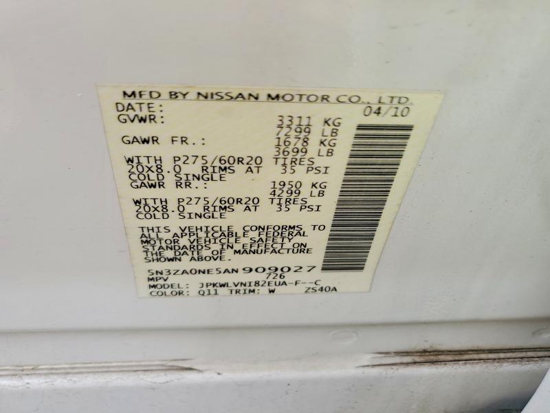 Продажа на аукционе авто 2010 Infiniti Qx56, vin: 5N3ZA0NE5AN909027, номер лота: 58022356
