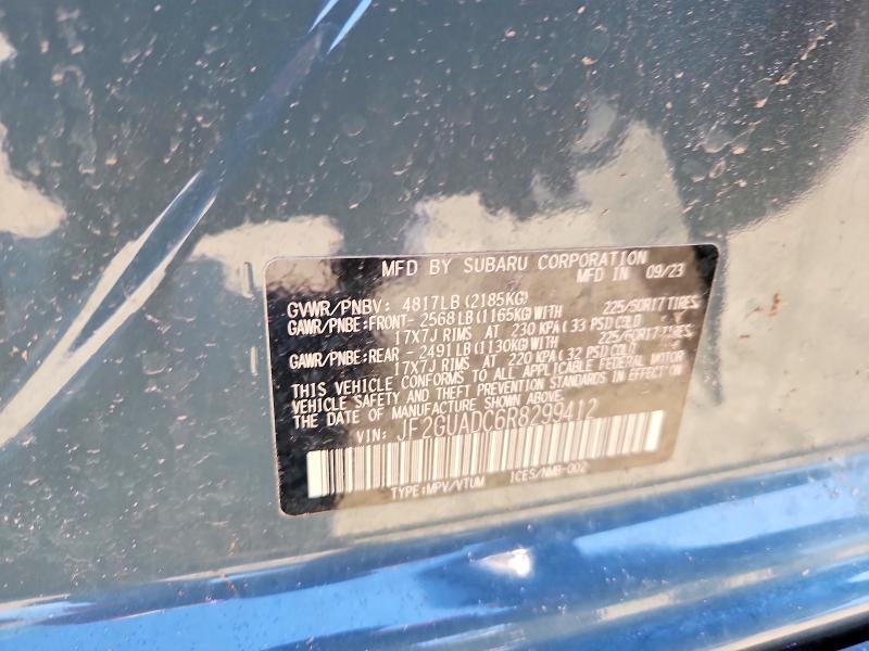 Aukcja sprzedaży 2024 Subaru Crosstrek, vin: JF2GUADC6R8299412, numer aukcji: 56062416