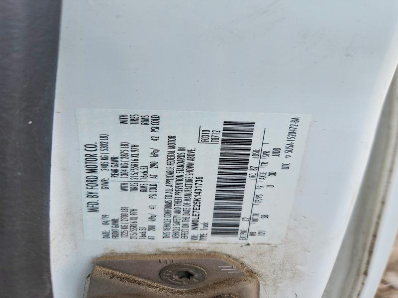 56365046 :رقم المزاد ، NM0LE7E25K1431736 vin ، 2019 Ford Transit Connect مزاد بيع
