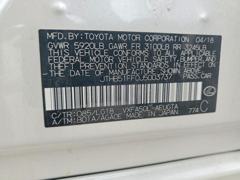 Продажа на аукционе авто 2018 Lexus Ls 500, vin: JTHB51FF0J5003737, номер лота: 55742146