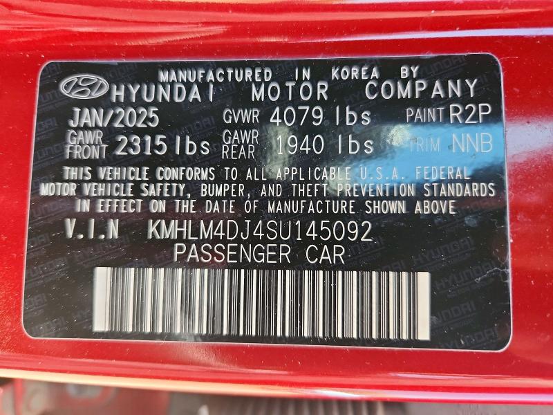 55734766 :رقم المزاد ، KMHLM4DJ4SU145092 vin ، 2025 Hyundai Elantra Hybrid مزاد بيع