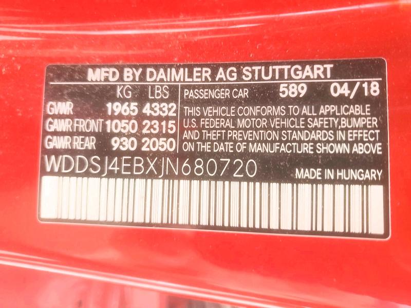Продажа на аукционе авто 2018 Mercedes-benz Cla, vin: WDDSJ4EBXJN680720, номер лота: 56519636