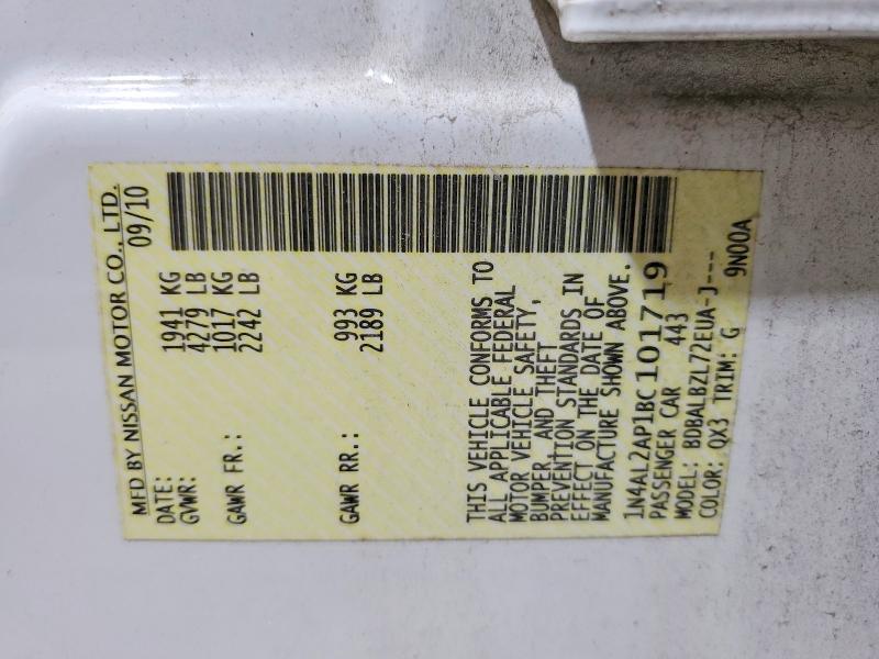 2011 Nissan Altima მანქანა იყიდება აუქციონზე, vin: 1N4AL2AP1BC101719, აუქციონის ნომერი: 57067776