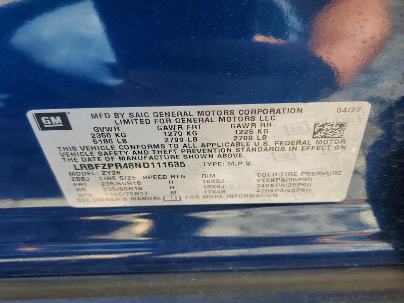 Продажа на аукционе авто 2022 Buick Envision, vin: LRBFZPR48ND111635, номер лота: 57328386