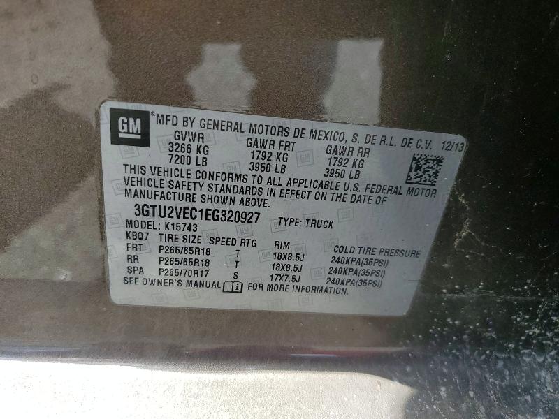 Aukcja sprzedaży 2014 Gmc Sierra, vin: 3GTU2VEC1EG320927, numer aukcji: 56633336