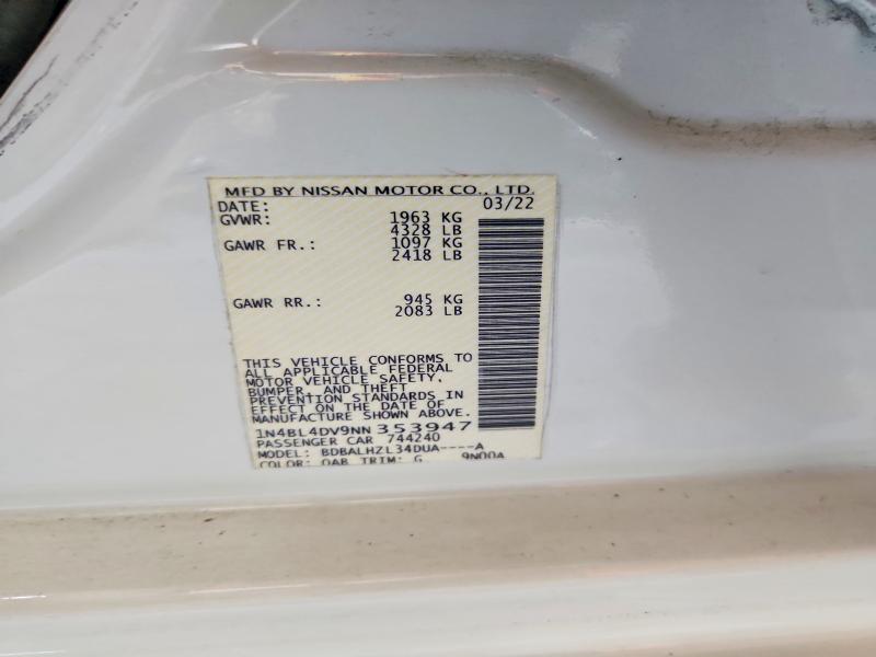 Продаж на аукціоні авто 2022 Nissan Altima, vin: 1N4BL4DV9NN353947, номер лоту: 57166746
