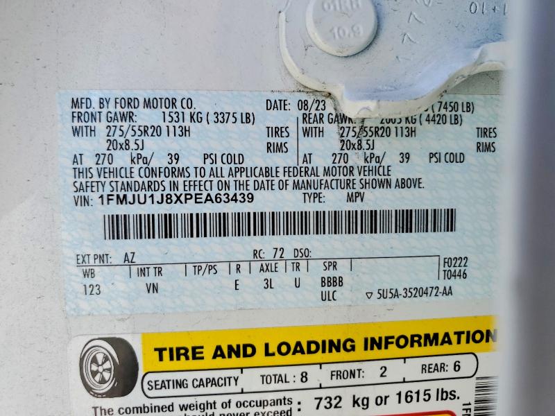 Продажа на аукционе авто 2023 Ford Expedition, vin: 1FMJU1J8XPEA63439, номер лота: 56251656