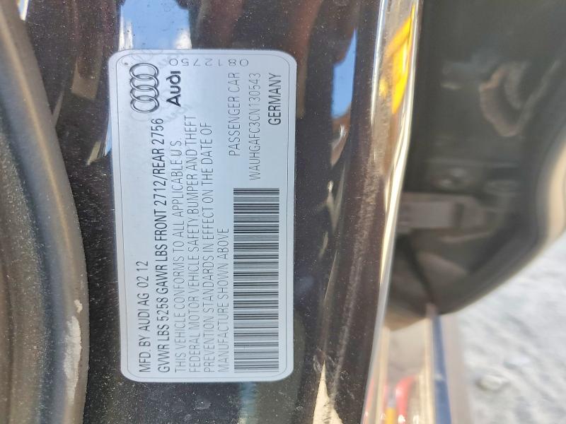 Продажа на аукционе авто 2012 Audi A6, vin: WAUHGAFC3CN130543, номер лота: 58694376