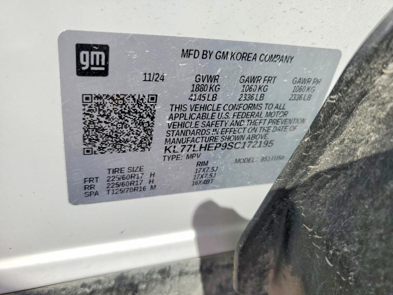 2025 Chevrolet Trax მანქანა იყიდება აუქციონზე, vin: KL77LHEP9SC172195, აუქციონის ნომერი: 56345456