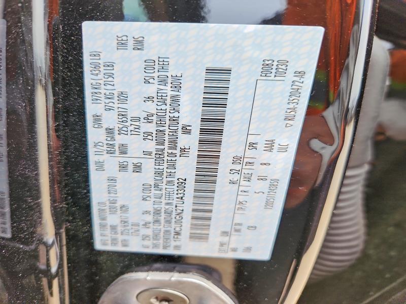 55392316 :رقم المزاد ، 1FMCU0GN2TUA33092 vin ، 2026 Ford Escape مزاد بيع