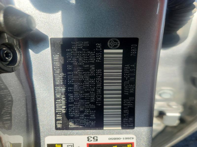 Aukcja sprzedaży 2022 Toyota Camry, vin: 4T1K31AK3NU584296, numer aukcji: 55172106