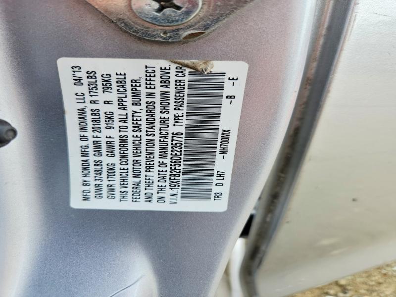 Продажа на аукционе авто 2013 Honda Civic, vin: 19XFB2F56DE235776, номер лота: 56677446