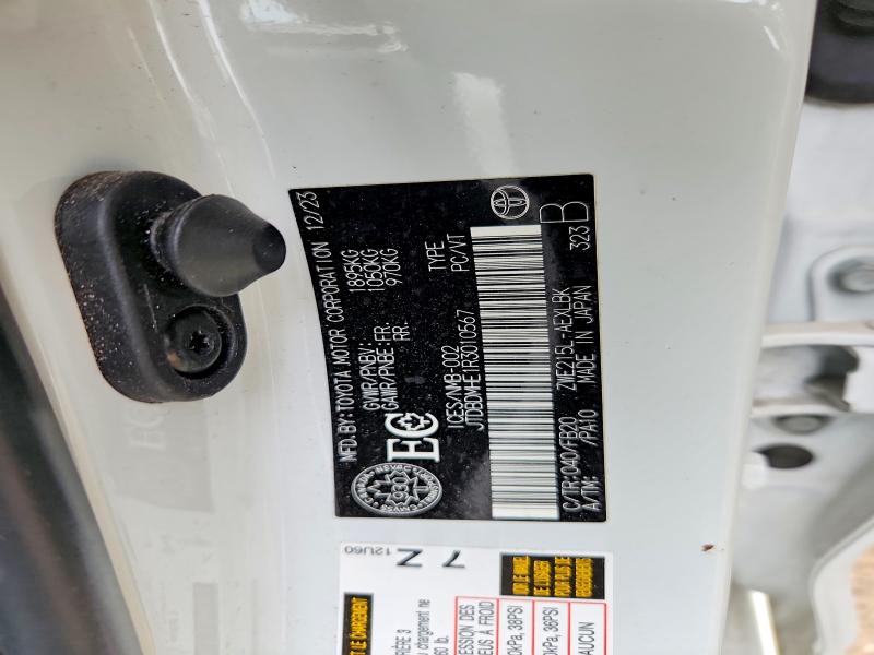 2024 Toyota Corolla Hybrid მანქანა იყიდება აუქციონზე, vin: JTDBDMHE1R3010567, აუქციონის ნომერი: 55109396