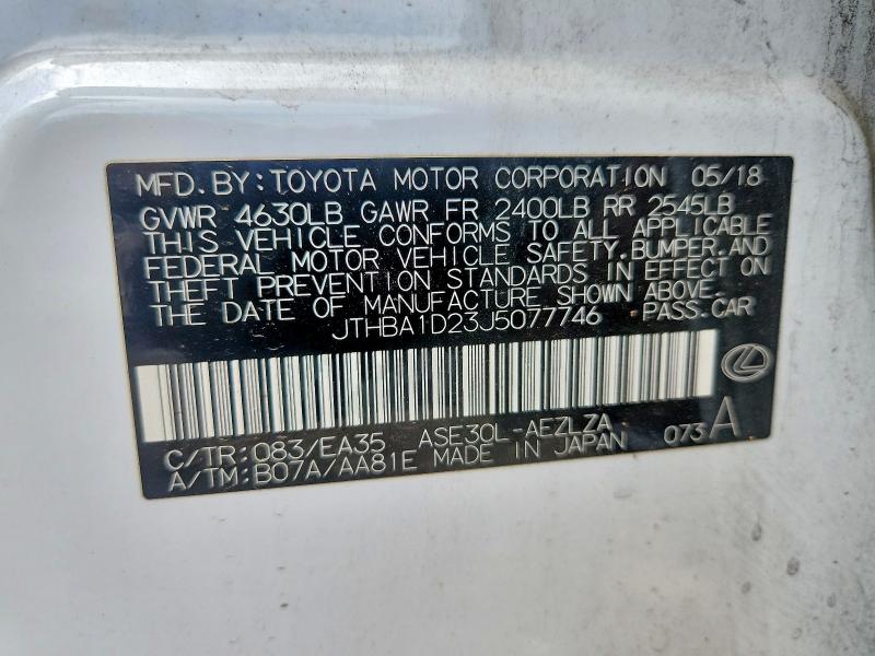 Auction sale of the 2018 Lexus Is, vin: JTHBA1D23J5077746, lot number: 55611166