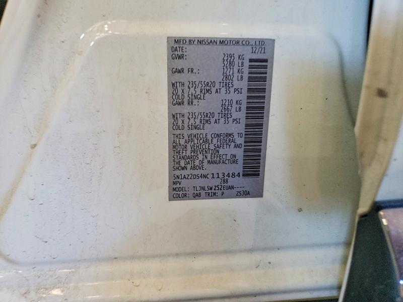 Aukcja sprzedaży 2022 Nissan Murano, vin: 5N1AZ2DS4NC113484, numer aukcji: 56187946