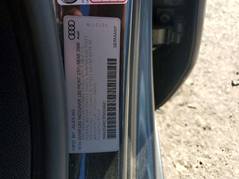 2015 Audi A7 მანქანა იყიდება აუქციონზე, vin: WAU2GAFC7FN024641, აუქციონის ნომერი: 57737856