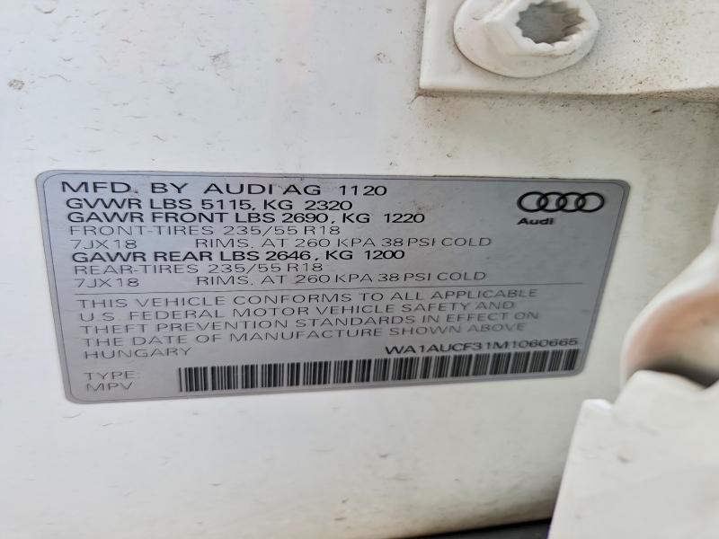 54459956 :رقم المزاد ، WA1AUCF31M1060665 vin ، 2021 Audi Q3 مزاد بيع