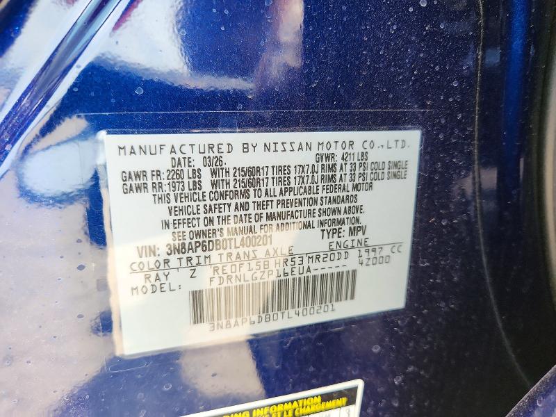 Aukcja sprzedaży 2026 Nissan Kicks, vin: 3N8AP6DB0TL400201, numer aukcji: 57157176